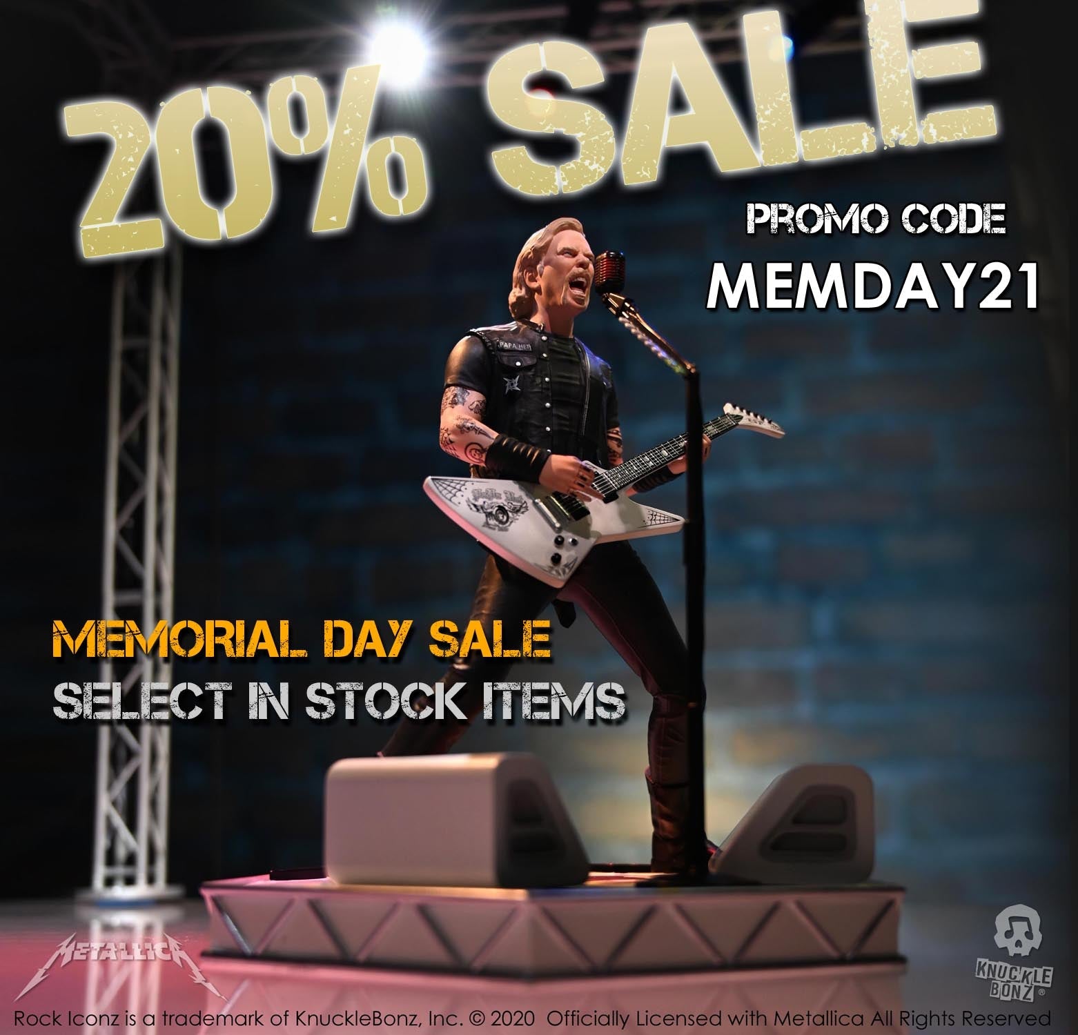 SALE ! 20% Off - In-Stock Rock Iconz, 3D Vinyl and On Tour Collectibles - Promo Code "MEMDAY21"